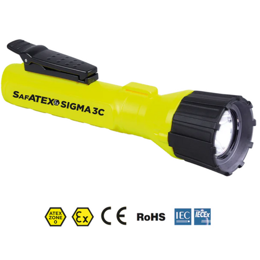 NightSearcher Sigma 3C Yellow 150 Lumens ATEX flashlight