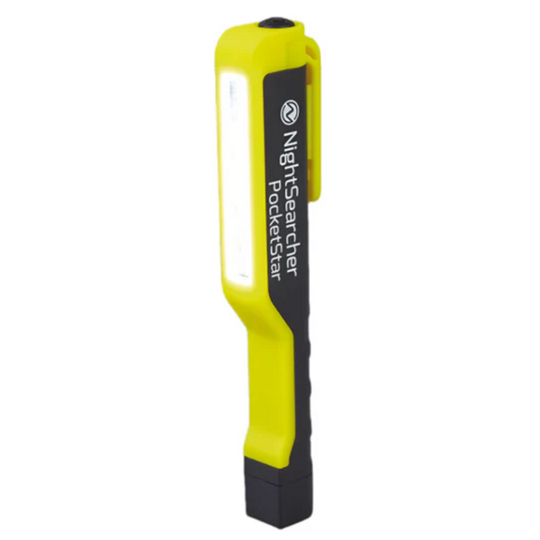 Yellow and Black NightSearcher PocketStar battery-powered inspection light
