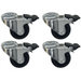 RUNPOTEC Set of 4 Silver and Black Castors with Parking Brake for PRO 530/670 Cable Drum Rollers