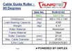Technical Specifications Table for Runpotec Cable Guide Roller 90 degrees
