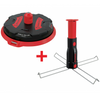 Red and Black RUNPOTEC Multi-function mandrel and XB300 cable winder/unwinder for all small to medium cable reels