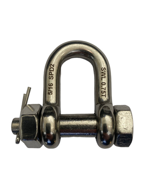 Load Rated Stainless Steel Safety Pin Dee Shackle