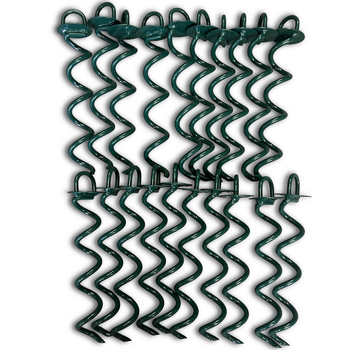20 of 250mm Green Powder coated Ground anchor by RiggFix