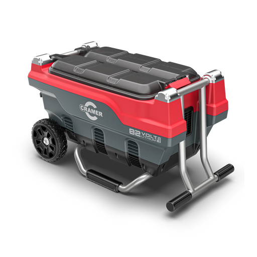 Red and Black Cramer 82V Professional 6 Slot Rapid Charging Station