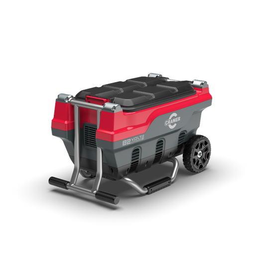 Red and Black Cramer 82V Professional 6 Slot Rapid Charging Station