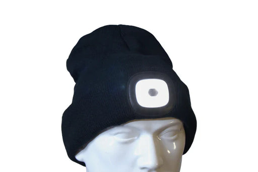 NightSearcher rechargeable Beanie B head torch on manikin 