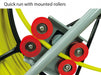 Quick run with mounted rollers for RUNPOTEC GF9 9mm Yellow Fiberglass Rod on Robust Mobile Steel Reel 