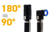 NightSearcher Explorer Twister rechargeable torch at 90° and 180°