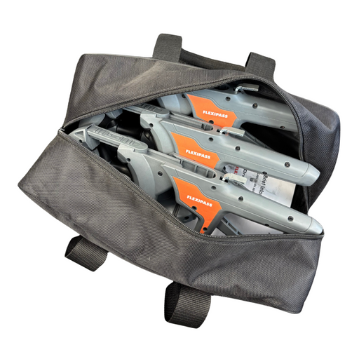 Set of 3 Grey and Orange DrumRoll Flexipass cable routing solution