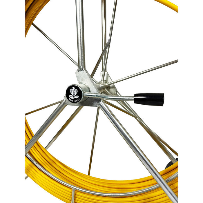 9mm x Quick Release King Cobra Cable Duct Rodder with Rod & Frame - close up of handle, solve your cable rodding problems today with this innovative tool