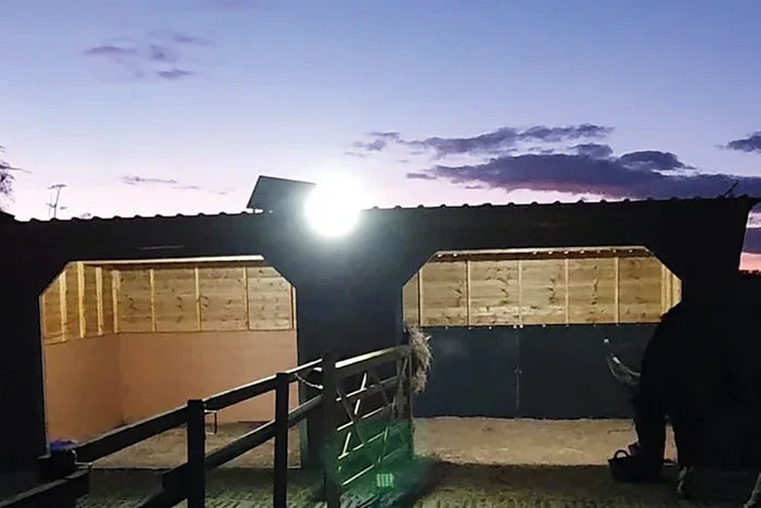 NexSun 2500 Solar flood light in use