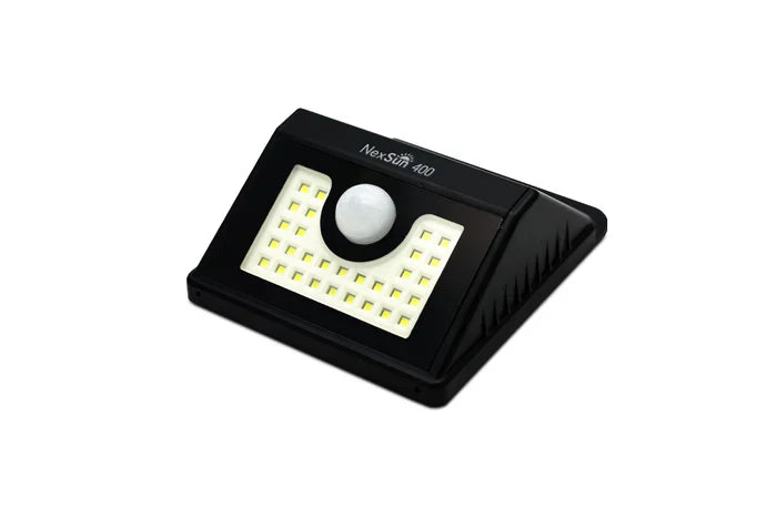 NexSun 400 lumen black solar light with motion sensor