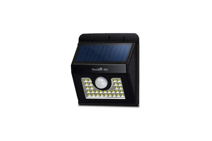 NexSun 400 lumen black solar light with motion sensor