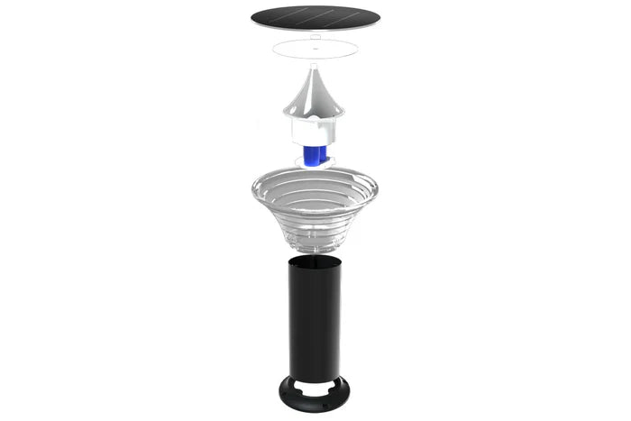 NexSun Bollard C Colour Changing Pillar Light in Black taken apart