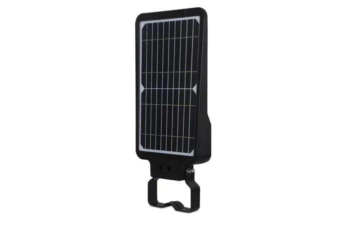 Solar Panel on NexSun 6000 Black LED Solar Flood Light