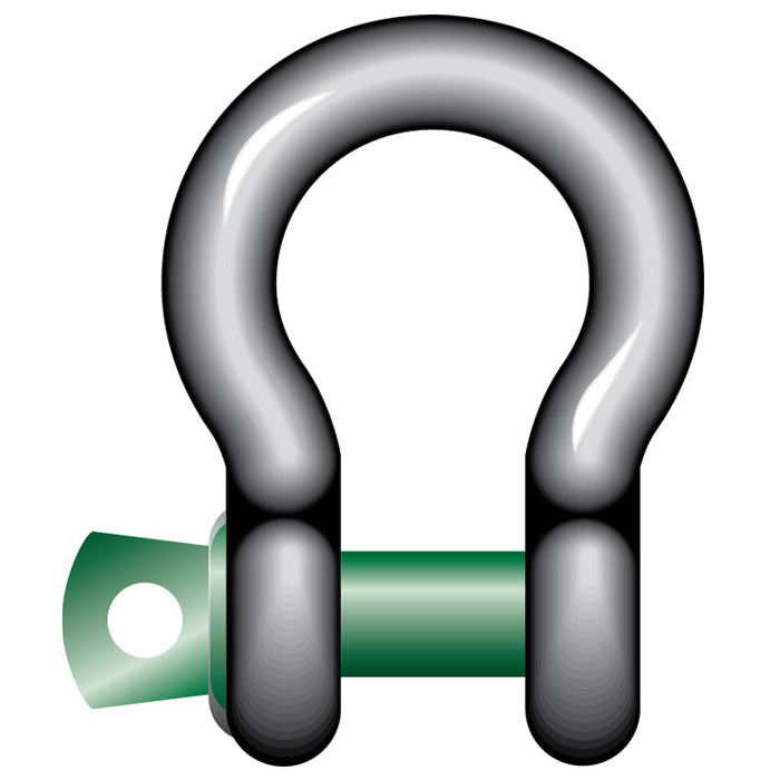 Green Pin Standard Bow Shackles with Screw Collar Pin