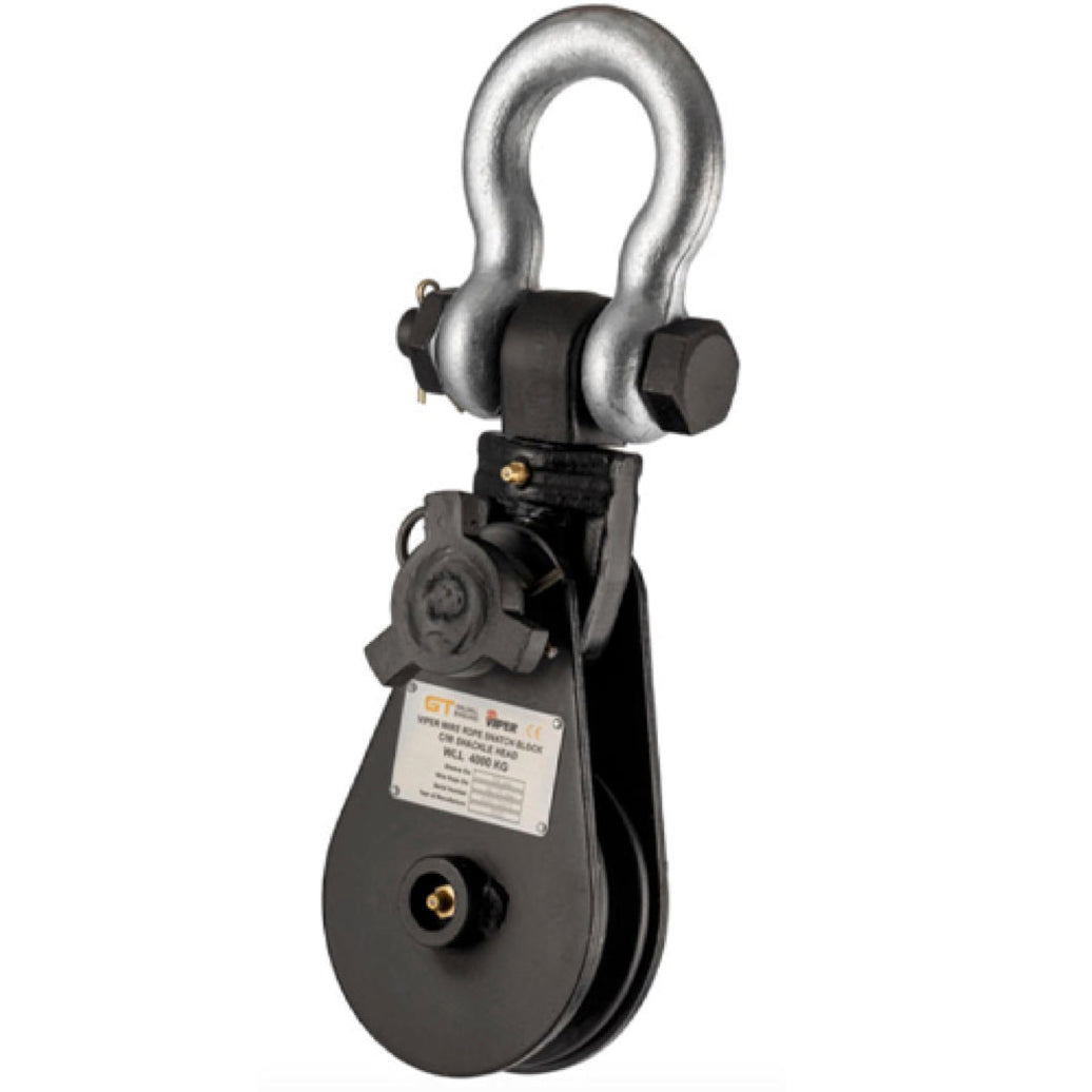 GT Viper Wire Rope Snatch Block Shackle Head — Cabledrumjacks