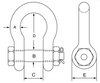 GT Blue Pin Grade 6 Bow Shackle with Safety Nut and Bolt Pin
