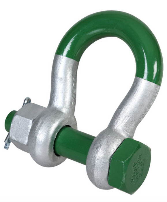 Green Pin Super Grade 8 Bow Shackle with Safety Nut and Bolt Pin