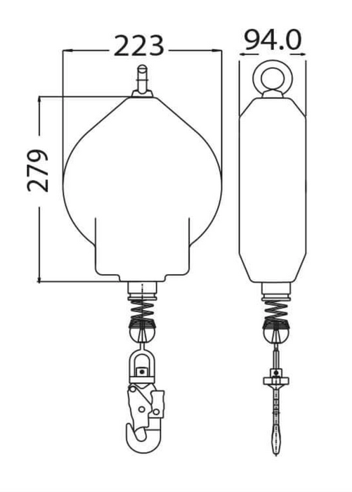 15m or 20m Olympe Wire Rope Fall Arrest Block