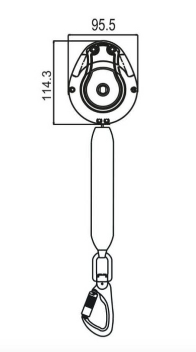 Kratos - 2m Olympe-S2 Retractable 21mm Aramid Webbing Fall Arrest Block