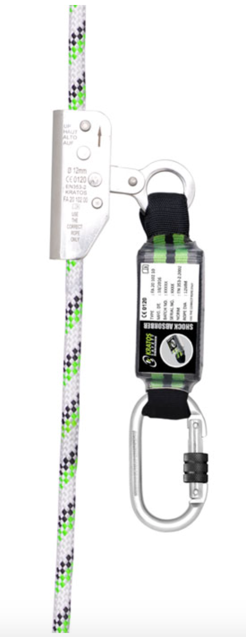 Kratos - NIRO Captive Fall Arrester attached to 12mm Kernmantle Rope ...