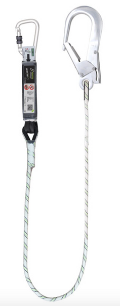 Gravity Aluminium Shock Absorbing 11mm Kernmantle Single Lanyard with Scaff Hook - Assorted Lengths