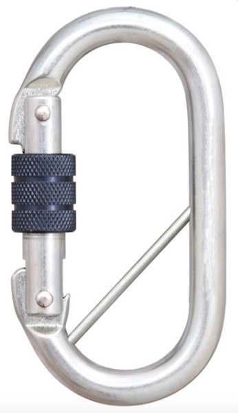 Steel Screw Locking Karabiner with Captive Pin - MBS 25kN - Gate Opening 18mm