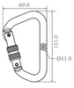 Aluminium Screw Locking Karabiner - UIAA Approved - MBS 23kN