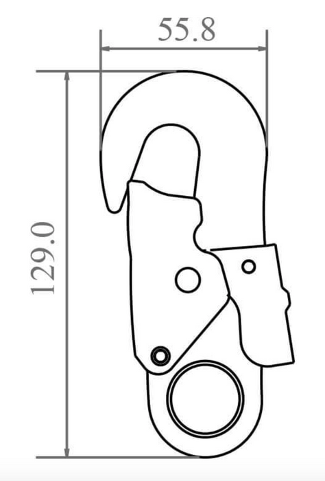 Steel Double Action Snap Hook - Gate Opening 18mm - 23 kN