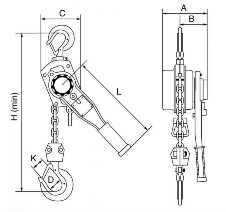 GT Viper Lever Hoist 500kg Capacity