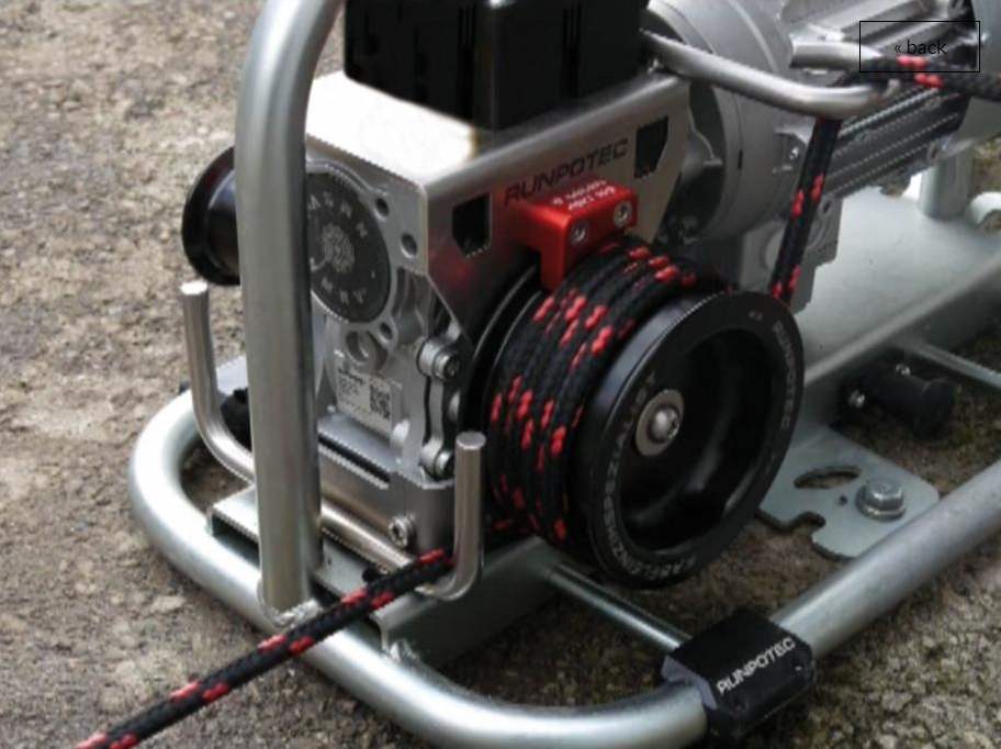 RUNPOTEC - 115V Capstan Winch CW 800 E Including Steel Trolley Mounting Rail And Strap - Max Pulling Force 800kg