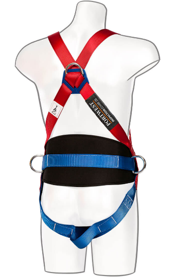 Portwest - 2 Point Comfort Safety Harness - Red with a sliding dorsal D-Ring