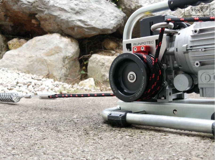 RUNPOTEC - 115V Capstan Winch CW 800 E Including Steel Trolley Mounting Rail And Strap - Max Pulling Force 800kg